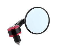 Semme Oxford End Mirrors Espejos Redondos para Manillar de Motocicleta de 22 Mm y 7/8 Pulgadas con Extremos Rojos, par de Espejos Retrovisores Laterales para Bicicletas (enchufe rojo)