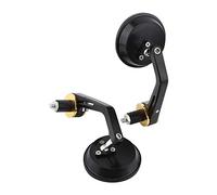 Semme Oxford End Mirrors Espejos Redondos para Manillar de Motocicleta de 22 Mm y 7/8 Pulgadas con Extremos Rojos, par de Espejos Retrovisores Laterales para Bicicletas (enchufe dorado)