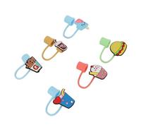 Semme Pajita de Silicona de 6 uds., Cubiertas de Punta Universales, Reutilizables y Portátiles para Tamaños de Pajita