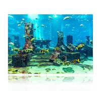 Semme Pegatina del Tanque de Peces, Fondo del Acuario PVC Fondo del Acuario de Coral Cartel Submarino Pegatinas de la Pared del Tanque de Peces Pegatina(61 x 30 cm)