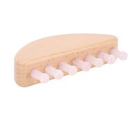 Semme Peine de Piedra de Media Luna 7 Dientes Masajeador de Cuero Cabelludo | de madera de haya, dientes de piedra, agarre ergonómico para el hogar, spa, viaje, cuidado del cabello, desenredado