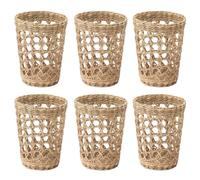 Semme Portavasos de Paja Tejida, Elegante, Funda Escaldadora para Tazas de café y té, Versátil para Uso Doméstico y Exterior, 6 uds.