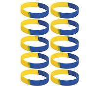 Semme Pulsera de Ucrania 10 Uds. Pulseras de Goma Ucranianas para Fanáticos de los Deportes Pulseras con Bandera de Ucrania para Hombres y Mujeres Accesorio de Soporte Flexible