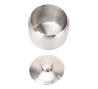 Semme Recipiente de Azúcar de Oro Rosa Cuenco Grande de Acero Inoxidable para Salero y Azúcar de Oro Rosa con Tapa, Apto para Lavavajillas, Tarro de Especias para café y Condimentos (SILVER)