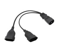 Semme Semme Cable de Alimentación Divisor IEC320 C14 a 2 EU4.0 Y, Entrada 2 Salidas, Conector Macho para Uso en Computadora Portátil, Lámpara e Impresora, Diseño Compacto de 12,6 Pulgadas