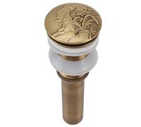 Semme Tapón de Drenaje para Fregadero de Baño de Cobre Antiguo con Desbordamiento, Drenaje hacia Arriba para un Uso Fácil y una Decoración Elegante