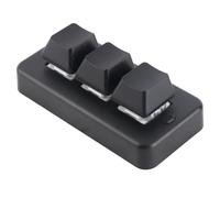 Semme Teclado de 3 Teclas Teclado Macro Programable Mecánico Retroiluminado RGB con Interfaz USB para Juegos y Productividad (Black)