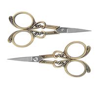 Semme Tijeras para Bordar de Acero Inoxidable Vintage, Tijeras Artesanales Portátiles de Alta Nitidez para Costura y Bordado (Bronce)