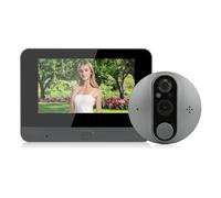 Semme Visor de Puerta Inteligente WiFi 4.3in 720P HD, Cámara de Seguridad de Visión Nocturna con Intercomunicador de 2 Vías con Detección de Movimiento PIR y Acceso Remoto a