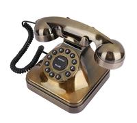 Semme WX-3011 Teléfono de Bronce Antiguo Teléfono Fijo Vintage Llamador de Escritorio para el Hogar y la Oficina Reducción de Ruido Marcación Fácil Almacenamiento de Números de Emergencia Decorativo