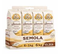 Semola Caputo Di Grano Duro, Semola Rimacinata, de trigo duro, harina ideal para pasta fresca y pan de trigo duro, Harina Italiana, Contiene 6 unidades de 1 Kg