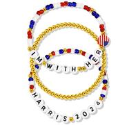 Semoya Kamala Harris 2024 Pulseras de campaña de voto del presidente Kamala Harris Merch Merch Pulsera para mujeres y hombres, 7.5inch, con cuentas, No es una piedra preciosa