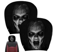 Sempidka 2pcs Ghost Face Headrest Covers, Stretchy Seat Headrest Protector