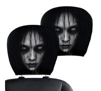 Sempidka 2pcs Ghost Face Headrest Covers, Stretchy Seat Headrest Protector