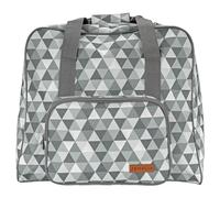SEMPLIX Bolsa para overlock/Coverlock, diseño de diamantes, grande, estable, para transporte/almacenamiento de todas las máquinas comunes, 44 x 38 x 33 cm, Piedra/Gris, 44x38x33 cm, moderno