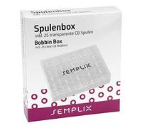 SEMPLIX Caja de bobinas con 25 bobinas de plástico CB (11,5 mm/universal), práctica para almacenamiento