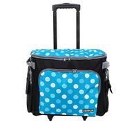 SEMPLIX Carro para máquina de coser (50 x 43 x 32 cm) para todo tipo de máquinas de coser domésticas, maletín para máquinas de coser para un transporte cómodo y un almacenamiento seguro, verde