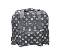 SEMPLIX Funda Overlock Polka Dots 44x38x33 cm, para máquina de Coser, Transporte y Almacenamiento, Colores Vivos, Gris