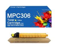 SEMTGJ Cartucho de tóner de 4 Colores MP C306 para impresoras Ricoh MP C306, C307, C307SP, C307SPF, C406, C407, C407SP, Alto Rendimiento (17 000 páginas),MPC306 -Yellow