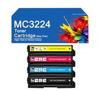 SEMTGJ Cartucho de tóner MC3224 con Chip Compatible C3210K0 C3210C0 C3210M0 C3210Y0, Repuesto para impresoras Lexmark C3224dw C3326dw C3426dw,3224-4 Color