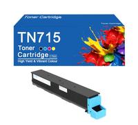 SEMTGJ Cartucho de tóner TN715 de Alto Rendimiento, Repuesto para impresoras Konica Minolta bizhub C750i y C751i. Fácil de Instalar y Usar.,TN715-Cyan