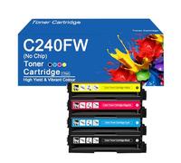 SEMTGJ Cartuchos de tóner de 4 Colores C240FW sin Chip de Repuesto (408439, 408440, 408441, 408442) para impresoras Ricoh M C240FW y PC200W.,C240FW-4Color