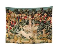 Semtomn Tapiz para colgar en la pared, diseño de unicornio con mosca doodlefly y unicornio, diseño medieval de criaturas míticas, 152 x 203 cm, decoración del hogar, colchón, mantel, cortina