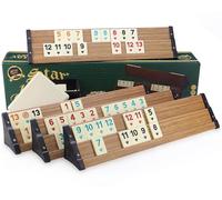 SEMUS - Estrella de madera Rummy Set Okey con piedras de melamina de plástico Okey Takimi