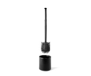 SemyTop Juego de 3 cepillos de Silicona para Inodoro con Cabezal de Silicona, higiénico y Duradero, Color Negro, cerdas de Silicona Flexibles para una Limpieza Profunda, diseño Moderno para Cualquier