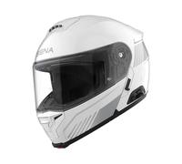 Sena Specter Casco de Moto Modular Inteligente con intercomunicador Mesh, Sonido de 2.ª generación de Harman Kardon y calota de Dupont Kevlar (Blanco Brillante, S)