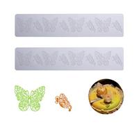 SenaiMy 2 Piezas Molde Silicona Fondant, Moldes de Silicona Mariposa, Molde de Silicona para Fondant Encaje, Moldes Silicona Decoracion para Hornear, Caramelo, Manualidades (Mariposa)