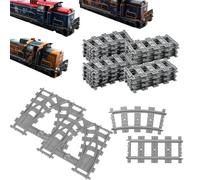 SenaiMy 54 Piezas City Tren Rieles, Raíles de Tren Curvos para Ciudad, Vías de Tren Rieles Set Compatible con el Líder del Mercado Vías de Tren y Trenes de Juguete para Niños y Niñas