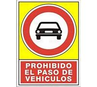 Señal 497 plast.490x345 pr.paso vehic. prohibido el paso de vehiculos