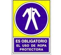 Señal 643 plástico 345x245 obligatorio uso ropa protectora