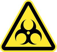 Señal Adhesiva Advertencia Riesgo Biológico 15 uds de 4 cm Pegatina Triangulo Amarillo Peligro (4 cm, Riesgo Biológico)