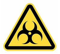 Señal Adhesiva Advertencia Riesgo Biológico 5 uds de 15 cm Pegatina Triangulo Amarillo Señalización Peligro (15 cm, Riesgo Biológico)