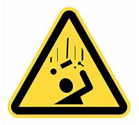 Señal Adhesiva Advertencia Riesgo Caída de Objetos 5 uds de 15 cm Pegatina Triangulo Amarillo Señalización Peligro (15 cm, Caída de Objetos)