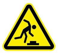 Señal Adhesiva Advertencia Riesgo Caída Mismo Nivel 5 uds de 15 cm Pegatina Triangulo Amarillo Señalización Peligro (15 cm, Caída Mismo Nivel)