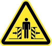 Señal Adhesiva Advertencia Riesgo Compuerta Automática 12 uds de 7 cm Pegatina Triangulo Amarillo Peligro (7 cm, Compuerta Automática)