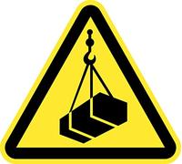 Señal Adhesiva Advertencia Riesgo Pegatina Triangulo Amarillo Señalización Peligro (4 cm, Carga Suspendida)