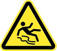 Señal Adhesiva Advertencia Riesgo Pegatina Triangulo Amarillo Señalización Peligro (7 cm, Suelo Deslizante)