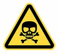 Señal Adhesiva Advertencia Riesgo Sustancia Tóxica 15 uds de 4 cm Pegatina Triangulo Amarillo Peligro (4 cm, Sustancia Tóxica)