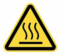 Señal Adhesiva Advertencia Superficie Caliente 12 uds de 7 cm Pegatina Triangulo Amarillo Señalización Peligro (7 cm, Superficie Caliente)