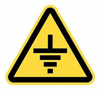 Señal Adhesiva Advertencia Toma Tierra 15 uds de 4 cm Pegatina Triangulo Amarillo Señalización Peligro (4 cm, Toma Tierra)