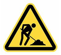 Señal Adhesiva Advertencia Zona de Obras 5 uds de 15 cm Pegatina Triangulo Amarillo Señalización Peligro (15 cm, Zona de Obras)