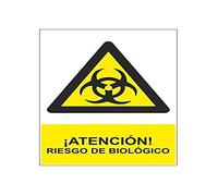 Señal Adhesiva ¡Atención! Riesgo De Biológico Adhesivo de Vinilo 20x30 cm - RD30617 | NORMALUZ