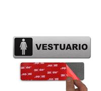 Señal Adhesiva | Calidad AA Lacado resistente| Aluminio cepillado | Super Adhesivo AA 18 x 5 cm - Grosor 0.8mm (Vestuario Mujer)