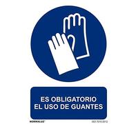Señal Adhesiva Es Obligatorio El Uso de Guantes Adhesivo de Vinilo 15x20 cm - RD25603 | NORMALUZ