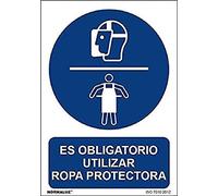 Señal Adhesiva Es Obligatorio Utilizar Ropa Protectora Adhesivo de Vinilo 15x20 cm - RD25623 | NORMALUZ