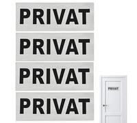 Señal Adhesiva Privado - Cartel de Aluminio para Zona Privada, Rótulo de 16 x 6 cm para Interior y Exterior, Pack de 4 Pzs